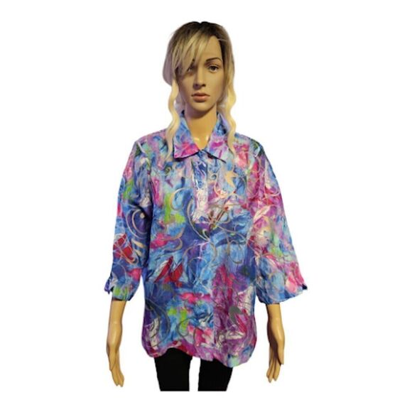 Vintage Alia oversize floral and transparent top - Picture 6 of 7